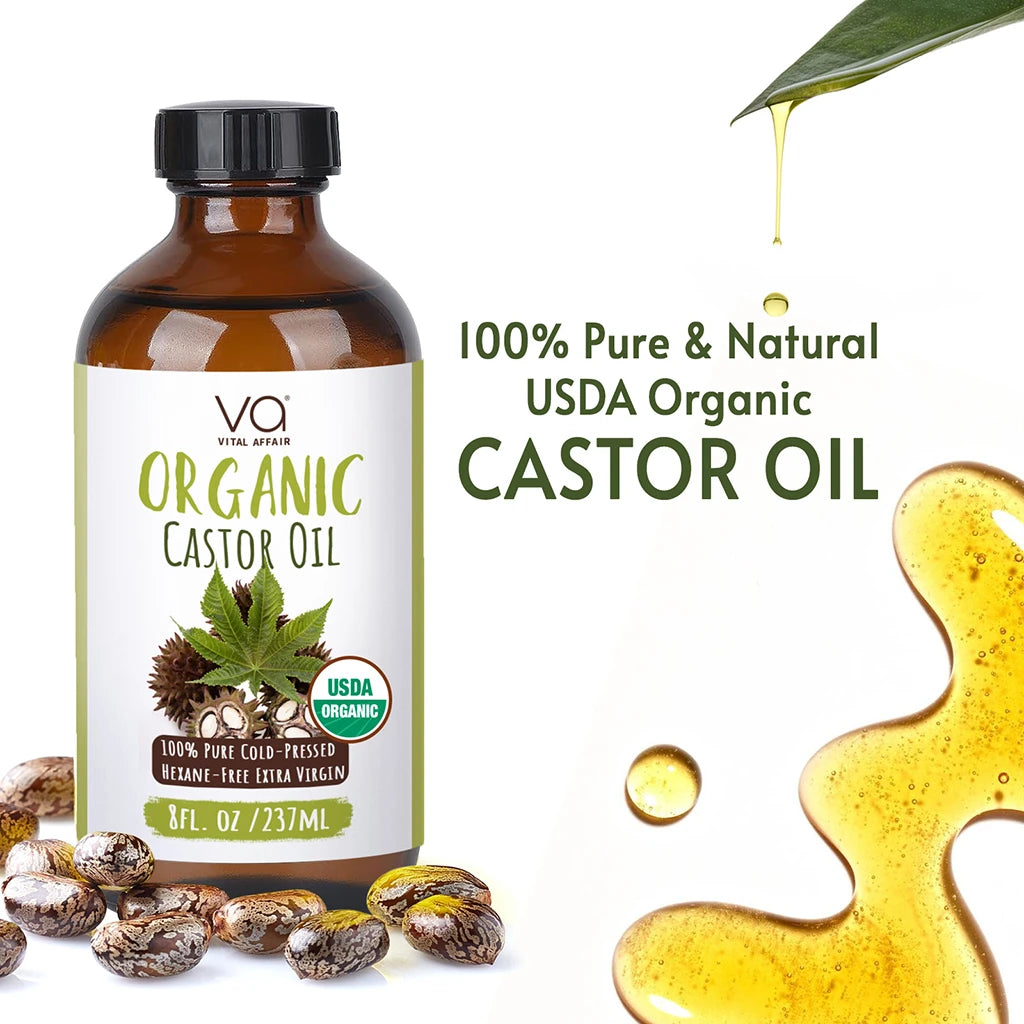 Vital Affair Organic Castor Oil Cold Pressed label 8 oz