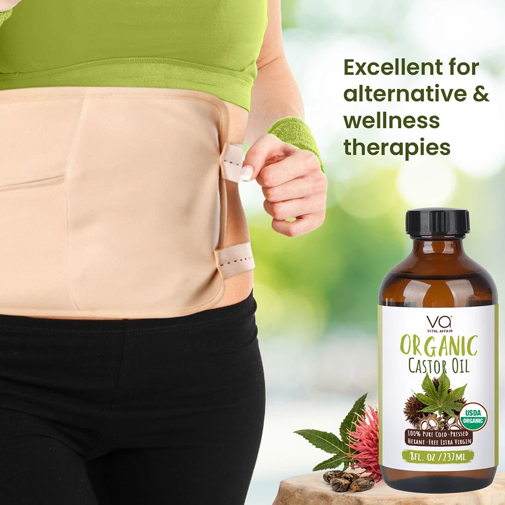 Vital Affair Organic Castor Oil Cold Pressed label 8 oz
