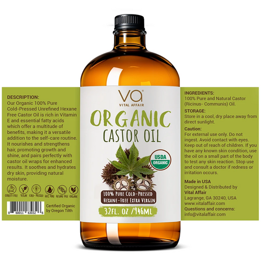 Castor Oil Organic Cold Pressed 32oz