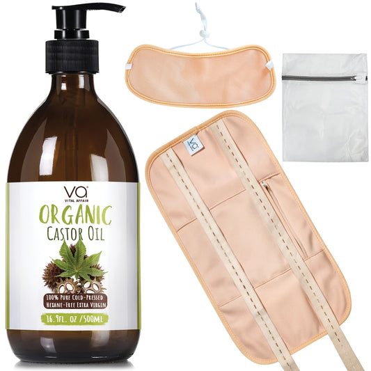 Vital Affar Organic Castor Oil with Wrap Pack Kit