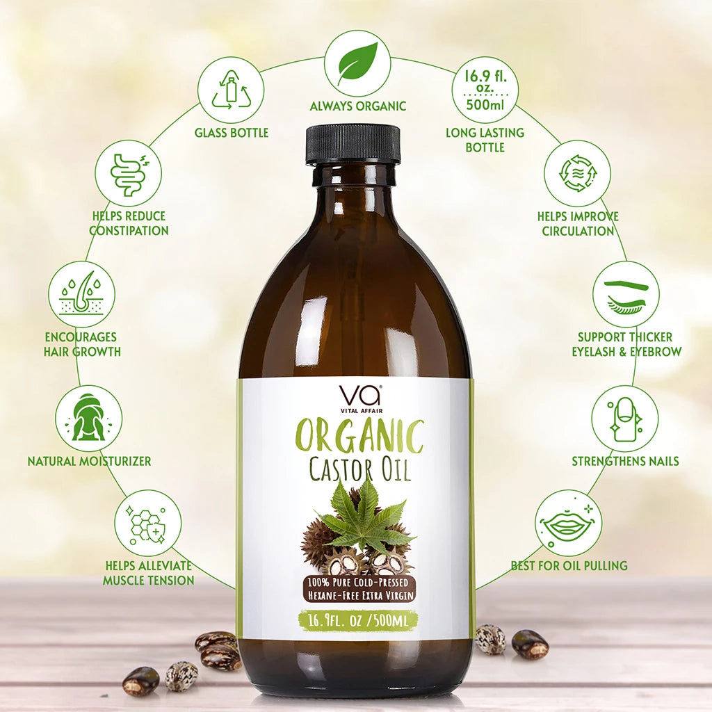 Vital Affair Organic Castor Oil with Wrap Pack Kit 2