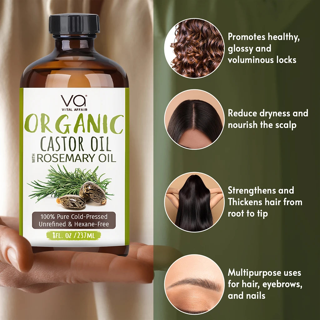 Castor Oil with rosemary oil  benefits for hair