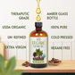 Bottle of organic castor oil with label details on a wooden surface.