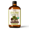 Bottle of Vital Affair Organic Castor Oil with USDA Organic label on a white background