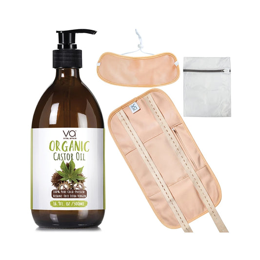 Vital Affair Organic Castor Oil with Wrap Pack Kit