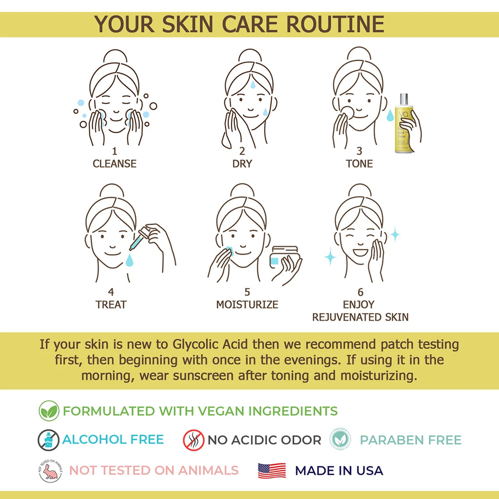 how to use Vital affair glycolic acid 7% toner for face