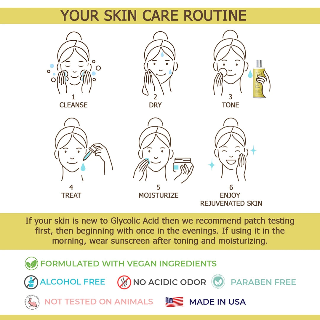 how to use Vital affair glycolic acid 7% toner for face
