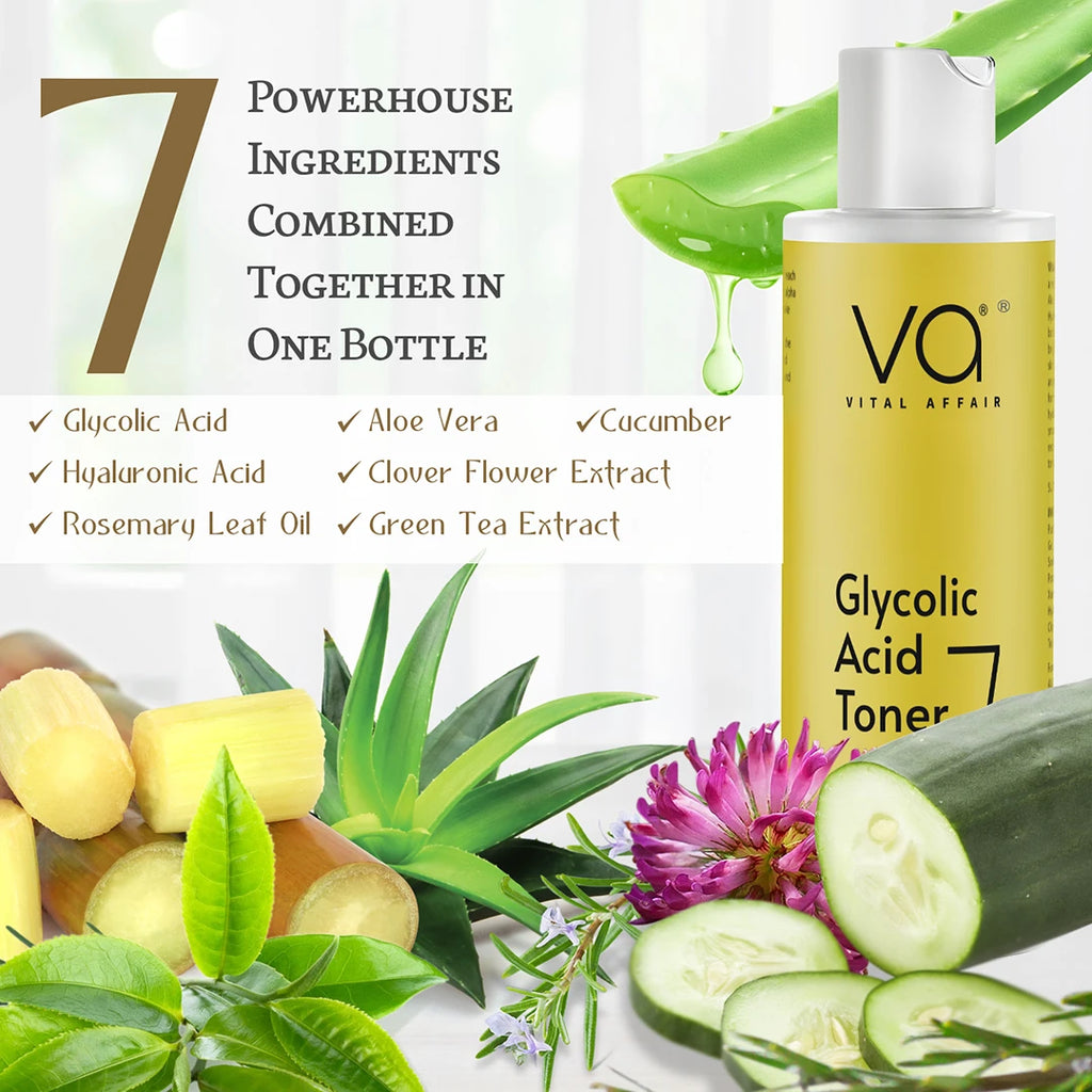 Ingredients of Vital affair glycolic acid 7% toner for face
