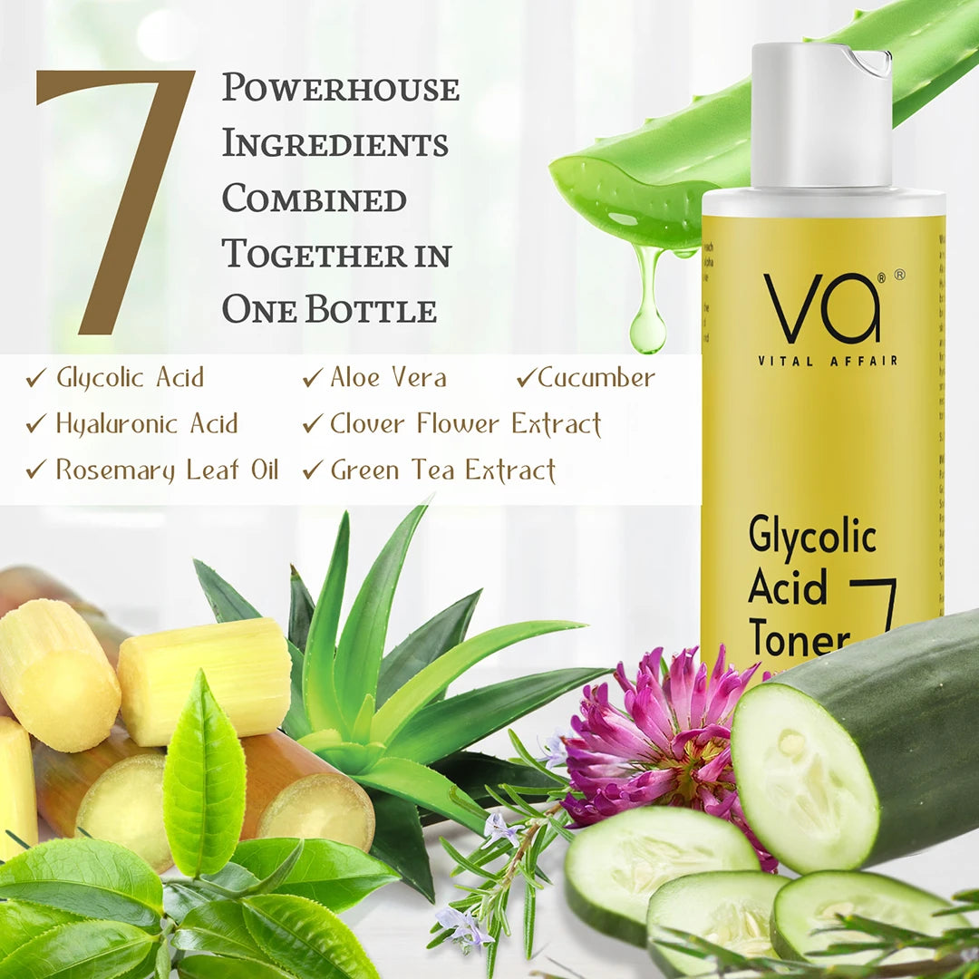 Ingredients of Vital affair glycolic acid 7% toner for face