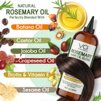 Rosemary Hair Oil for Hair & Scalp with Castor, Batana, Jojoba & Biotin – 16 oz