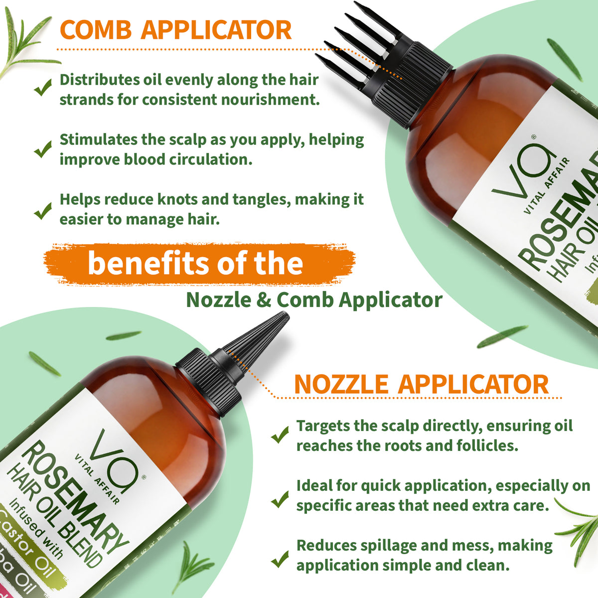 Rosemary Hair Oil for Hair & Scalp with Castor, Batana, Jojoba & Biotin – 16 oz