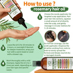 Rosemary Hair Oil for Hair & Scalp with Castor, Batana, Jojoba & Biotin – 16 oz