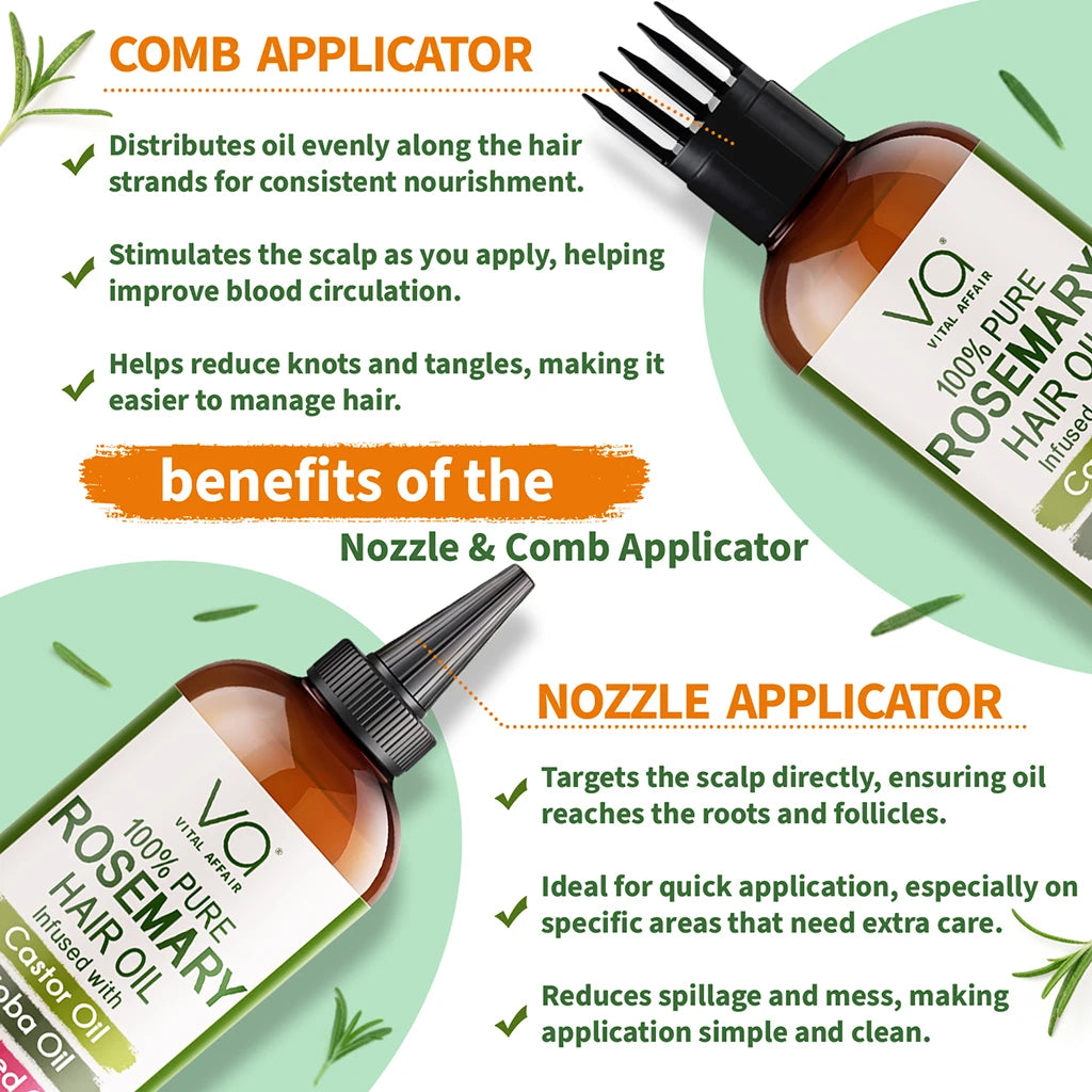 Vital affair Rosemary Hair oil blend with 2 extra capapplicator