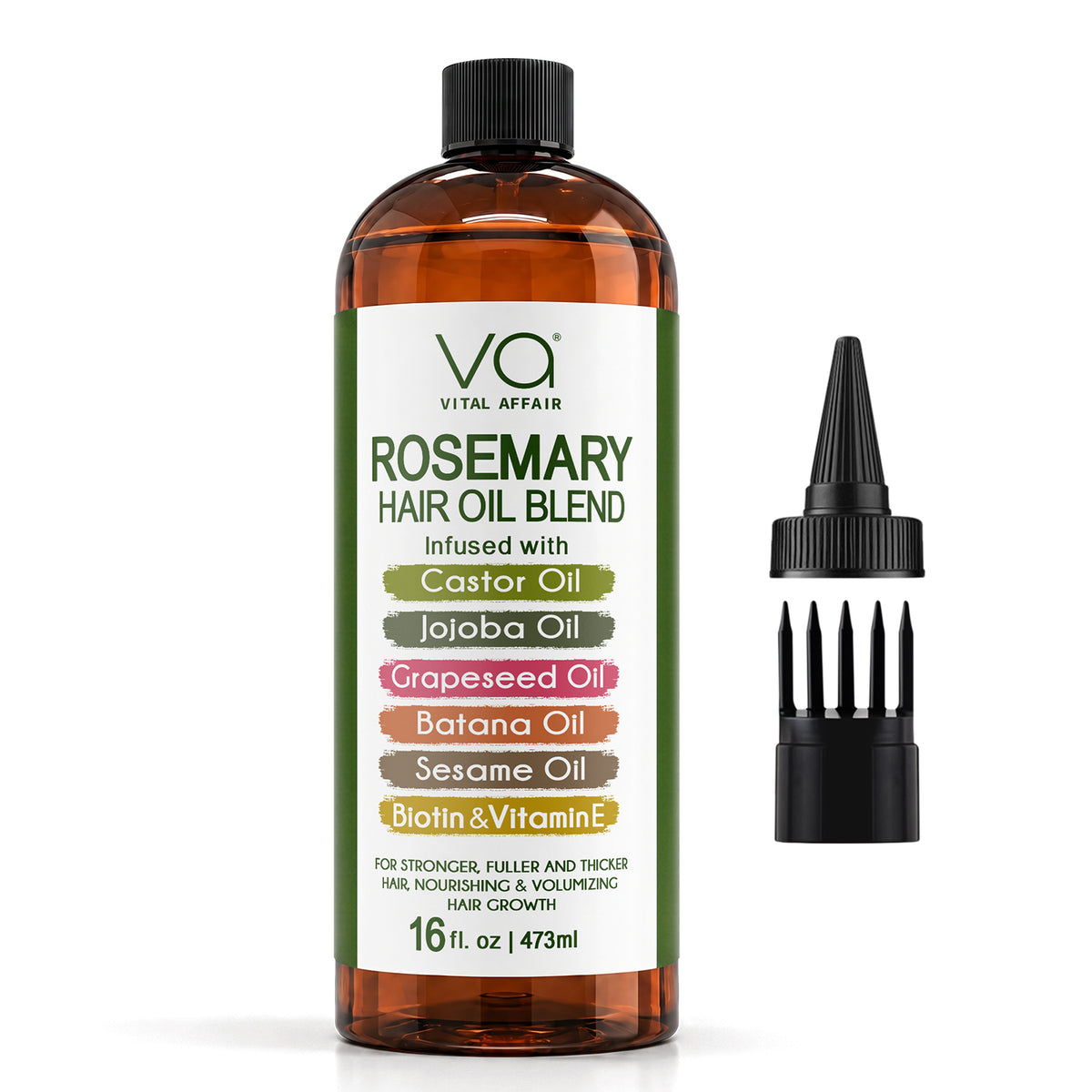 Rosemary Hair Oil for Hair & Scalp with Castor, Batana, Jojoba & Biotin – 16 oz