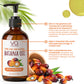 Bottle of Vital Affair banana oil with text highlighting its benefits and ingredients.