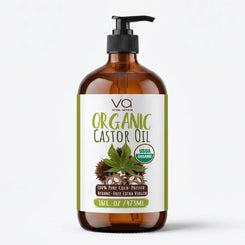 Vital Affair organic castor oil with a label on a white background