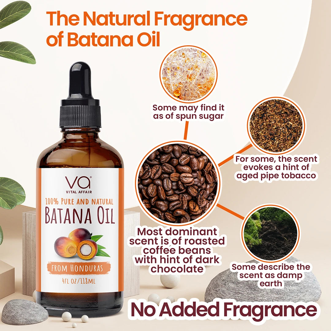 Vita Aparfum batana oil bottle with descriptive graphics and text on a light background